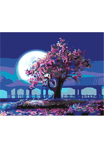 Geceyarısı Ağacı Çerçeveli 40X50 Sayılarla Boyama Hobi Seti