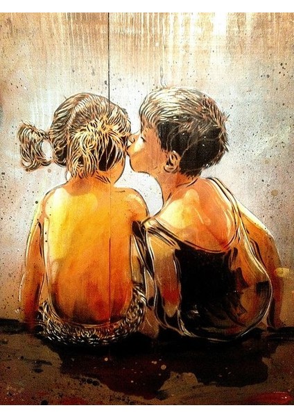 Çocukluk Aşkı Çerçeveli 40X50 Sayılarla Boyama Hobi Seti