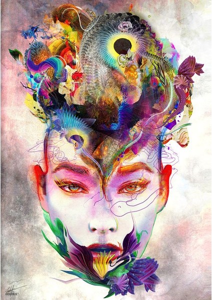 Grafiti Kadın 2 Çerçeveli 50X65 Sayılarla Boyama Hobi Seti