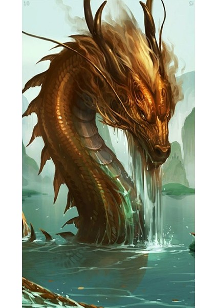 Fantastik Ejder Çerçeveli 40X50 Sayılarla Boyama Hobi Seti