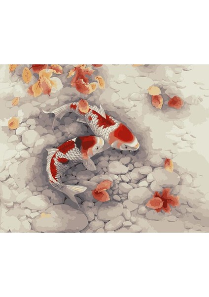 Japon Balıkları Çerçeveli 90X110 Sayılarla Boyama Hobi Seti