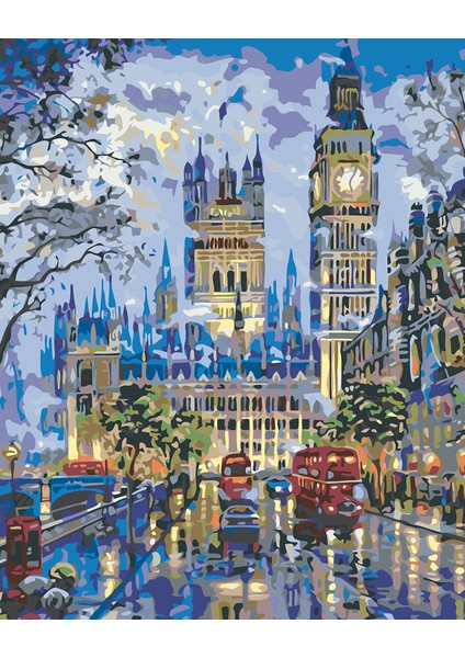 Bir Londra Akşamı Çerçeveli 90X110 Sayılarla Boyama Hobi Seti