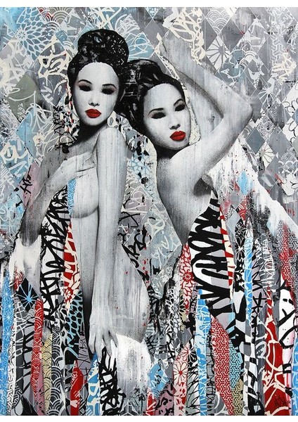 Japon Kızlar Çerçeveli 70X90 Sayılarla Boyama Hobi Seti