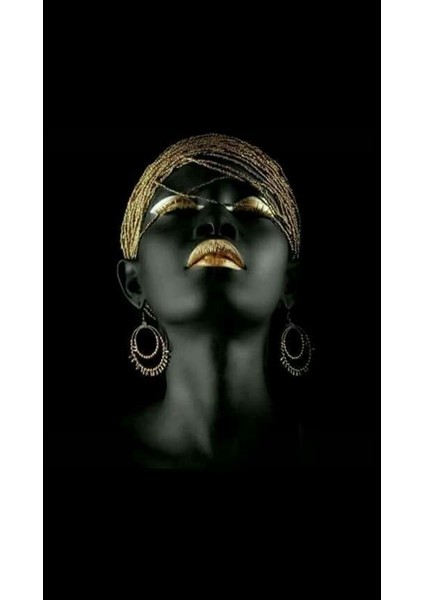 Simsiyah Kadın Çerçeveli 70X90 Sayılarla Boyama Hobi Seti