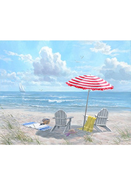 Plaj Günü Çerçeveli 40X50 Sayılarla Boyama Hobi Seti