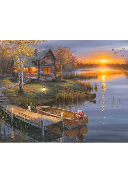 Sonbaharda Göl Çerçeveli 40X50 Sayılarla Boyama Hobi Seti