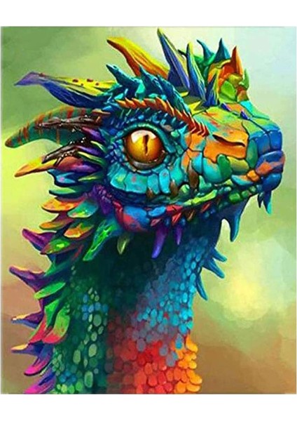 Rengarenk Dragoncuk Çerçeveli 40X50 Sayılarla Boyama Hobi Seti