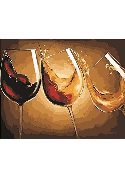 Sarhoş Kadehler Çerçeveli 40X50 Sayılarla Boyama Hobi Seti