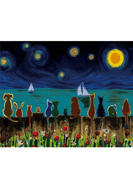 Sevgili Seyirciler Çerçeveli 40X50 Sayılarla Boyama Hobi Seti