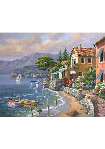 Göl Kenarı Manzarası Çerçeveli 40X50 Sayılarla Boyama Hobi Seti