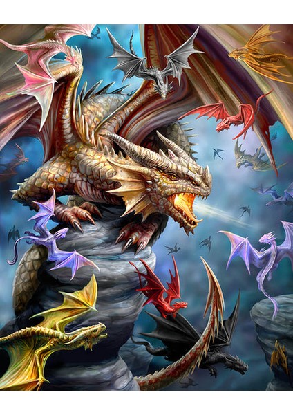 Ejderha Birliği Çerçeveli 50X65 Sayılarla Boyama Hobi Seti