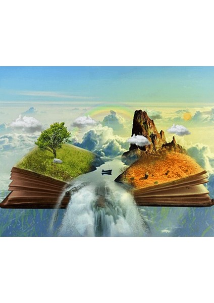 Kitap ve Manzara Çerçeveli 40X50 Sayılarla Boyama Hobi Seti