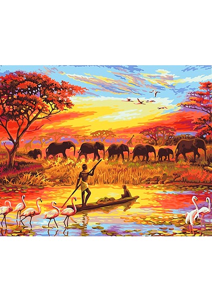 Filler ve Safari Çerçeveli 40X50 Sayılarla Boyama Hobi Seti