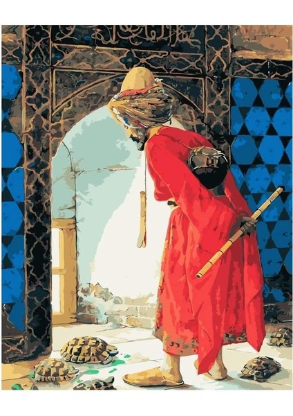 Kamlumbağa Terbiyeci Çerçeveli 40X50 Sayılarla Boyama Hobi Seti