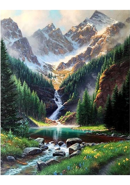 Azgın Şelale Çerçeveli 50X65 Sayılarla Boyama Hobi Seti