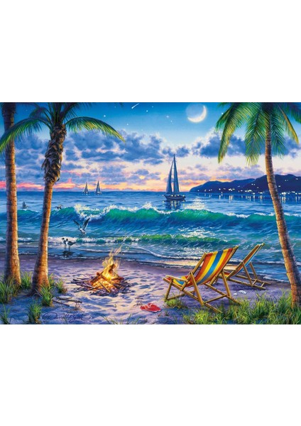 Kamp Dalgaları Çerçeveli 50X65 Sayılarla Boyama Hobi Seti