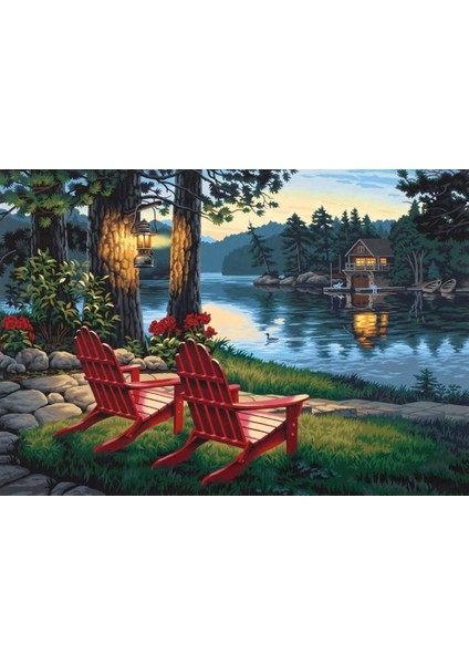 Huzuru Izliyorum Çerçeveli 50X65 Sayılarla Boyama Hobi Seti