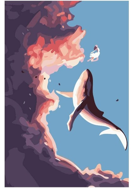 Uçan Fok Çerçeveli 50X65 Sayılarla Boyama Hobi Seti