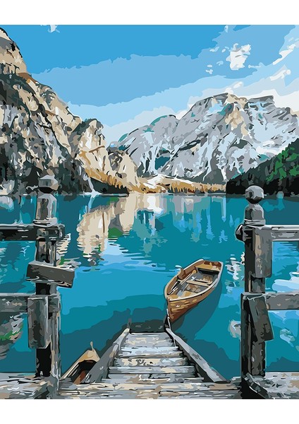 Turkuaz Göl Çerçeveli 50X65 Sayılarla Boyama Hobi Seti