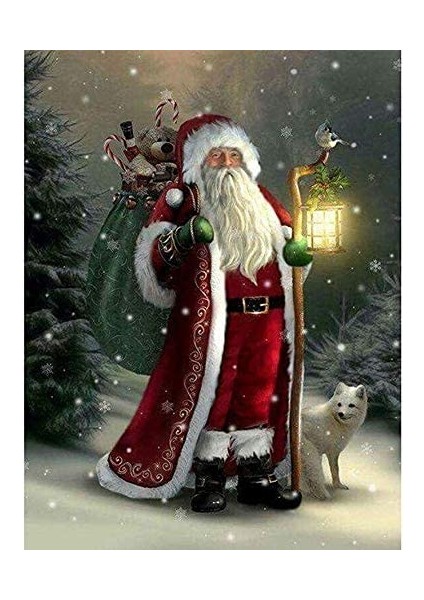 Noel Babası-2 Çerçeveli 60X75 Sayılarla Boyama Hobi Seti