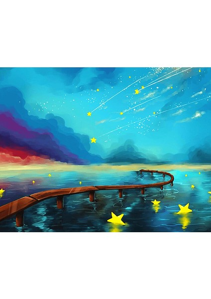 Yıldız Yağmuru Çerçeveli 50X65 Sayılarla Boyama Hobi Seti
