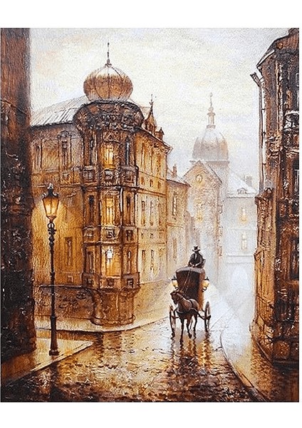 Eski Avrupa 1 Çerçeveli 50X65 Sayılarla Boyama Hobi Seti