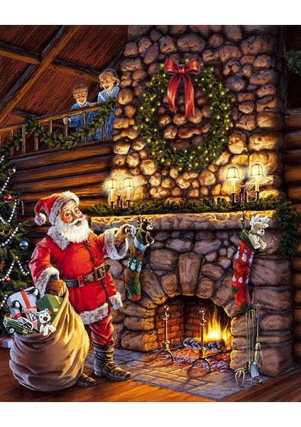 Sürpriz Noel Baba Çerçeveli 60X75 Sayılarla Boyama Hobi Seti