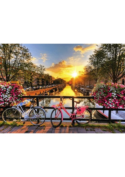 Amsterdam'da Gün Batımı Çerçeveli 70X90 Sayılarla Boyama Hobi Seti