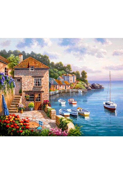 Liman Bahçesi Çerçeveli 90X110 Sayılarla Boyama Hobi Seti