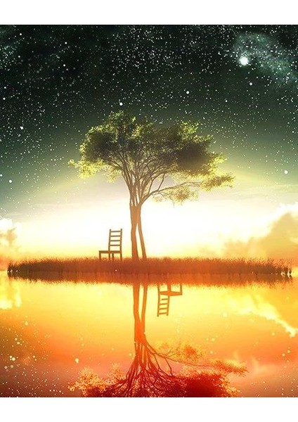 Ters Simetri Çerçeveli 70X90 Sayılarla Boyama Hobi Seti