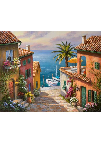 Deniz Sokak Çerçeveli 90X110 Sayılarla Boyama Hobi Seti