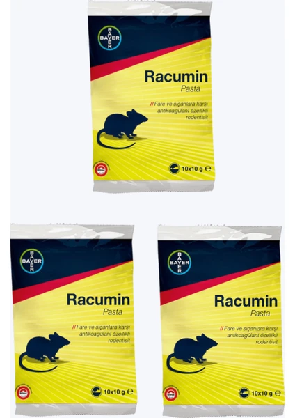 Racumin Paste-Label Ev Faresi Çatı Faresi Lağım Faresi Ilacı 3 Adet