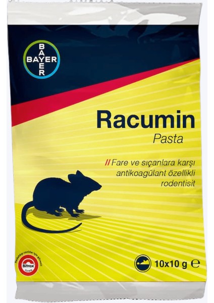 Racumin Paste-Label Ev Faresi Çatı Faresi Lağım Faresi Ilacı 3 Adet