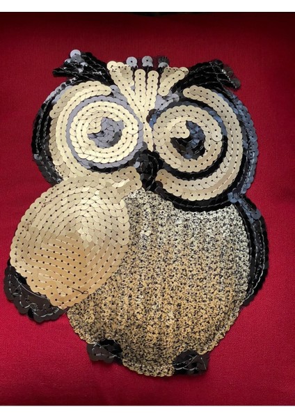 Baykuş Pul Payetli Kırlent Yastık Kılıfı 40 x 40 cm