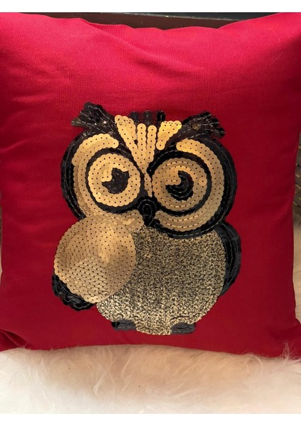 Baykuş Pul Payetli Kırlent Yastık Kılıfı 40 x 40 cm fiyatları