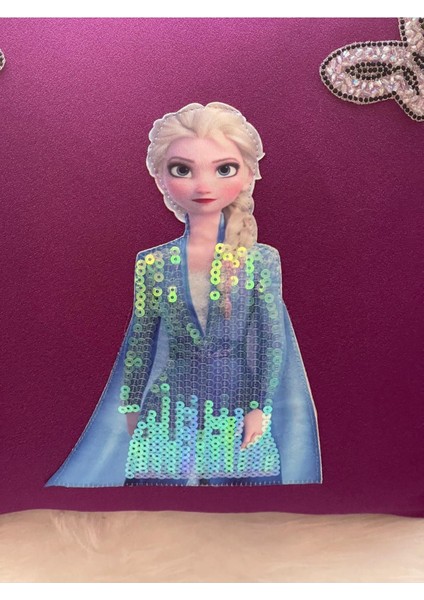 Elsa Ve Kelebek Pul Payetli Kırlent Yastık Kılıfı 40 x 40 cm fiyatları