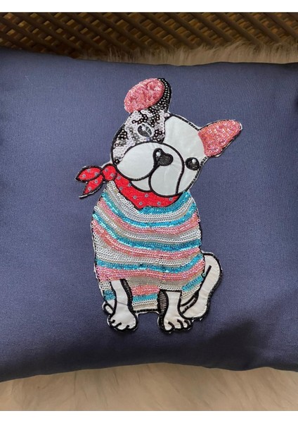 Köpek Pul Payetli Kırlent Yastık Kılıfı 40 x 40 cm fiyatları