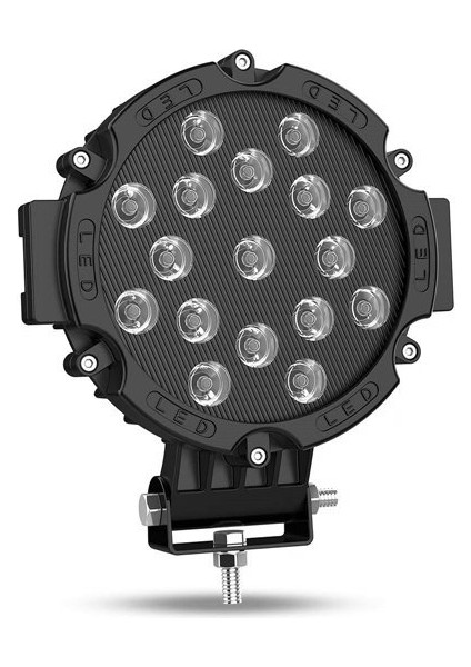 Offroad Sis Lambası 17 Power Ledli 51W Siyah Çerçeve Takım 12-48V