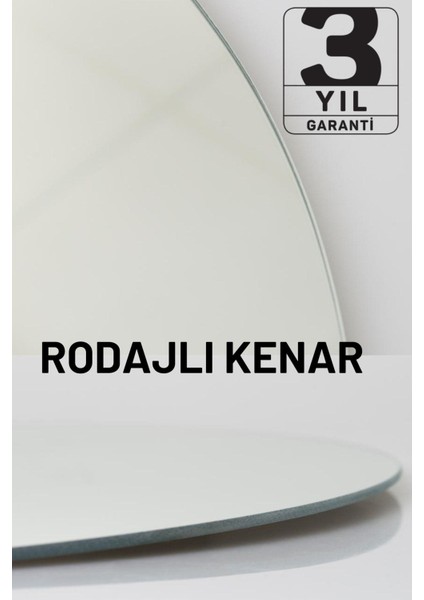 Yuvarlak Dekoratif Duvar Makyaj Aynası Çerçevesiz Rodajlı 30 cm fiyatları