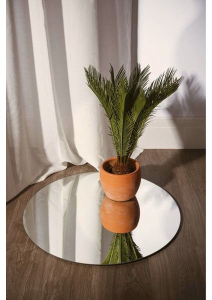 Yuvarlak Dekoratif Duvar Makyaj Aynası Çerçevesiz Rodajlı 30 cm modelleri