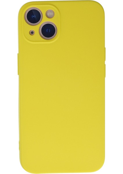 Lansman iPhone 13 Mini Kılıf Nano Içi Kadife Silikon - Sarı