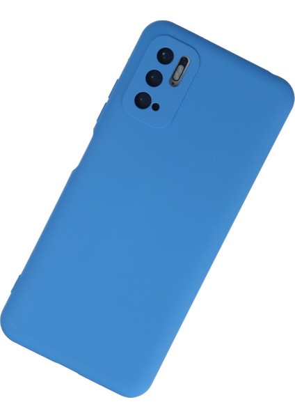 Happycase Lansman Xiaomi Poco M3 Pro Kılıf Nano Içi Kadife  Silikon - Mavi