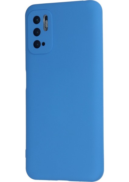 Happycase Lansman Xiaomi Poco M3 Pro Kılıf Nano Içi Kadife  Silikon - Mavi