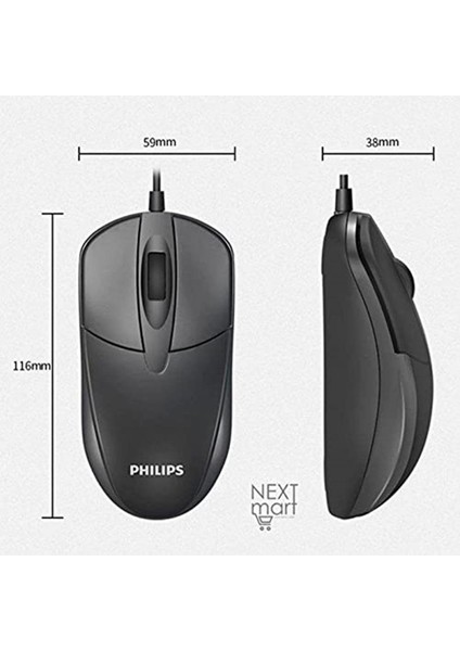 SPK7105 Kablolu USB Optik Mouse 1000DPI Siyah