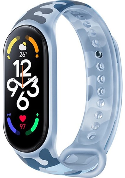Xiaomi Mi Band 7 Akıllı Bileklik Transparan Kamuflaj Saat Kordonu (Saat Içermez Sadece Kordondur)