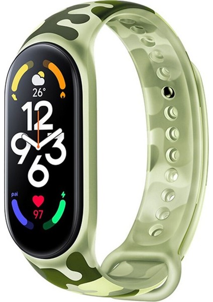 Xiaomi Mi Band 7 Akıllı Bileklik Transparan Kamuflaj Saat Kordonu (Saat Içermez Sadece Kordondur)