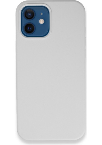 Lansman Apple iPhone 12 Kılıf Nano Içi Kadife Silikon - Beyaz