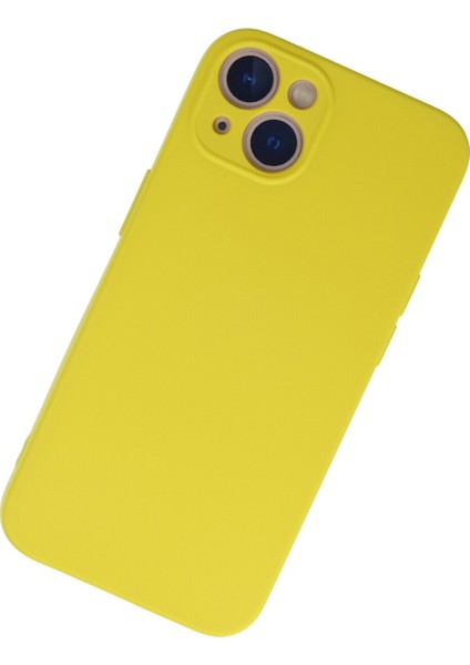 Lansman Apple iPhone 13 Mini Kılıf Nano Içi Kadife Silikon - Sarı
