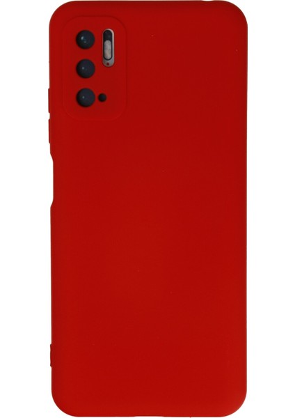 Lansman Xiaomi Poco M3 Pro Kılıf Nano Içi Kadife Silikon - Kırmızı