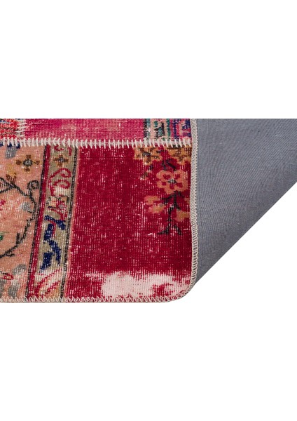 Gerçek El Dokuma Eskitme Patchwork Halı